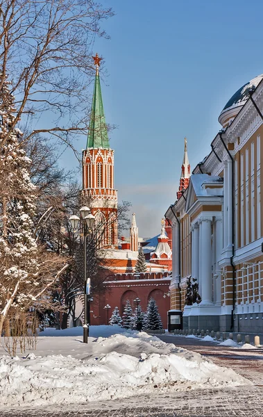 Kreml-Senat und Nikolskaja-Turm, Moskau — Stockfoto