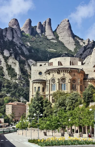 Opatství santa maria de montserrat, Katalánsko, Španělsko. — Stock fotografie