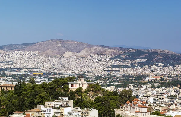 Zicht op Athene vanaf de Akropolis — Stockfoto