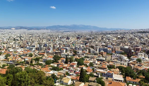 Zicht op Athene vanaf de Akropolis — Stockfoto