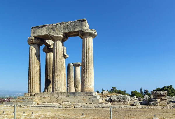 Templo de Apolo en Corinto Antiguo, Grecia — Foto de Stock