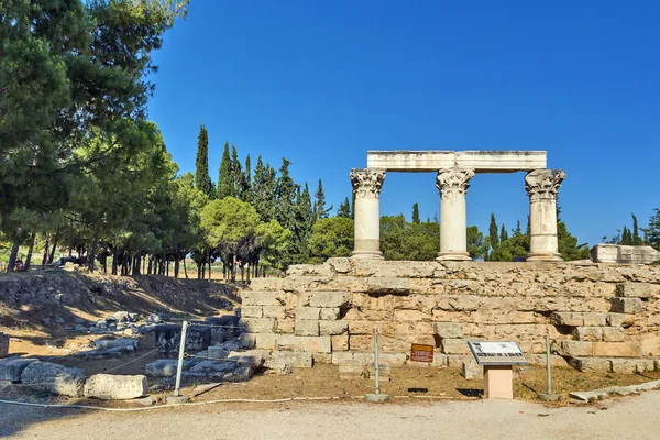 Octavia tempel i antika Korinth — Stockfoto