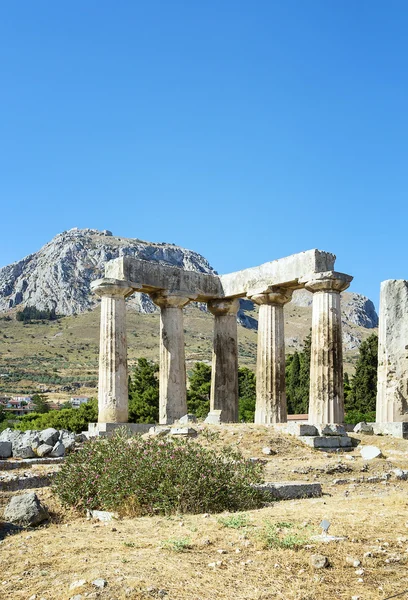 Tempel apollo i antika Korinth, Grekland — Stockfoto