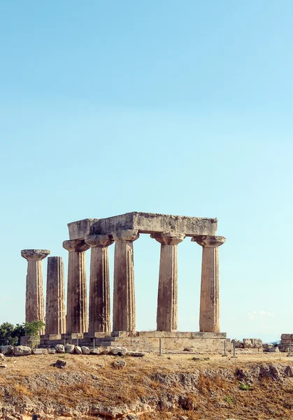 Templo de Apolo en Corinto Antiguo, Grecia — Foto de Stock