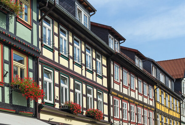The street with ancient houses in the downtown of Vernigerode, Germany