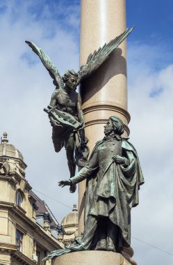 Adam Mickiewicz Column, Lviv, Ukraine clipart