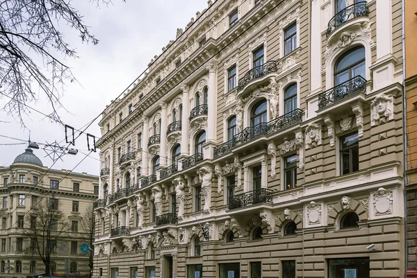 O edifício em estilo Art Nouveau, Riga — Fotografia de Stock