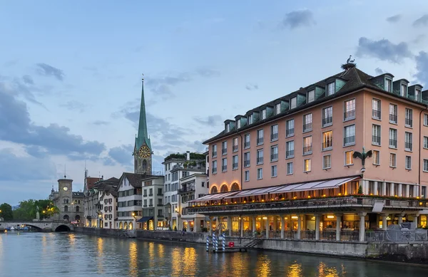 Embankment of Limmat river, Zurich — Stock Photo, Image