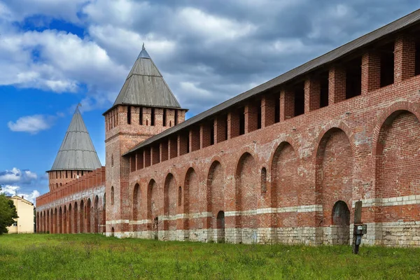 Muro Della Fortezza Con Zimbulka Tower Smolensk Russia — Foto Stock