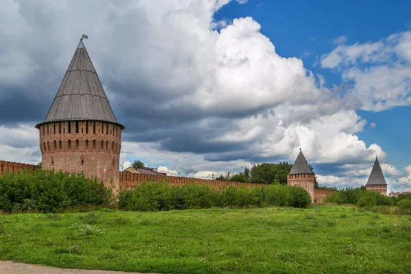 Vesting Muur Met Dolgochevskaya Toren Smolensk Rusland — Stockfoto