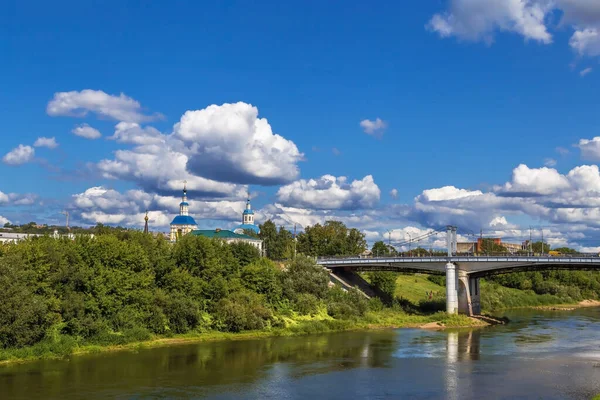 Ландшафт Річкою Дніпро Смоленську Росія — стокове фото