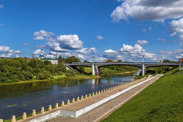 Ландшафт Річкою Дніпро Смоленську Росія — стокове фото