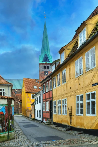 Straße Der Historischen Häuser Der Helsingor Innenstadt Dänemark — Stockfoto