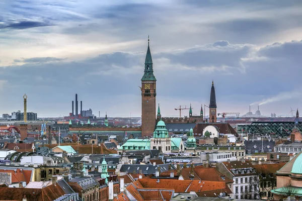 Blick Auf Das Historische Zentrum Kopenhagens Vom Rundturm Dänemark — Stockfoto