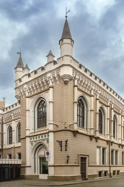 Casa Com Torres Centro Riga Letónia — Fotografia de Stock