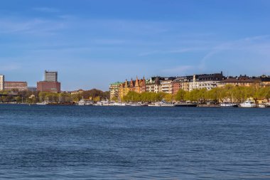Stockholm, İsveç bunduğu konut ile norr malarstrand görünümünü