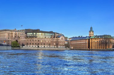 İsveç Stockholm Belediye Binası 'ndan Gamla Stan' in görüntüsü