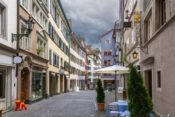 Calle Con Casas Históricas Centro Zurich Suiza — Foto de Stock