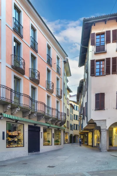 Straße Mit Historischen Häusern Der Innenstadt Von Lugano Schweiz — Stockfoto