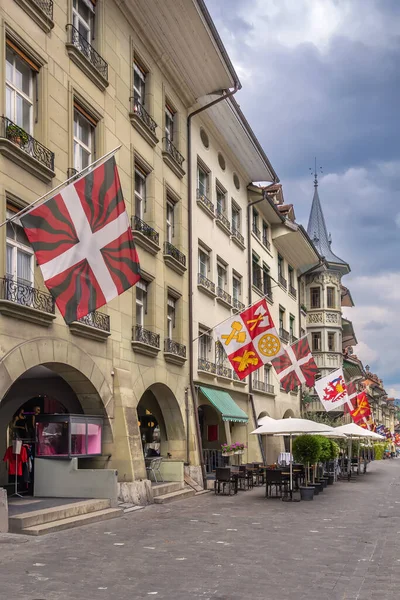 Ulice Historickými Domy Centru Bernu Švýcarsko — Stock fotografie