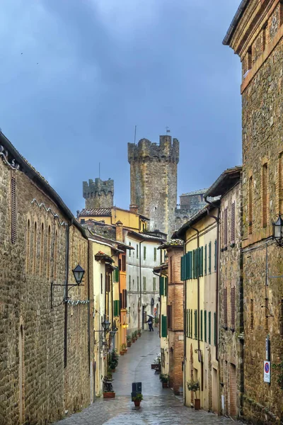 Ulice Historickém Centru Města Montalcino Itálie — Stock fotografie