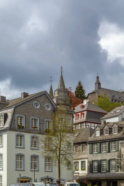 Ulice Historickými Domy Monschau Německo — Stock fotografie