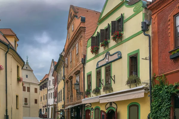 Straße Mit Historischen Häusern Zentrum Von Cesky Krumlov Tschechische Republik — Stockfoto