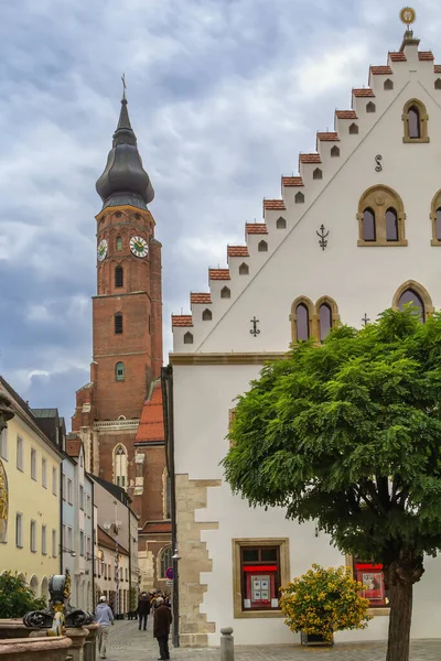 Veduta Della Basilica Gotica San Giacomo Straubing Germania — Foto Stock