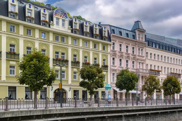 Bankment Tepla Floden Centrala Karlovy Vary Tjeckien — Stockfoto