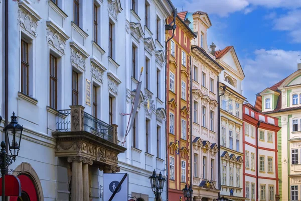 Calle Con Casas Históricas Praga República Checa — Foto de Stock