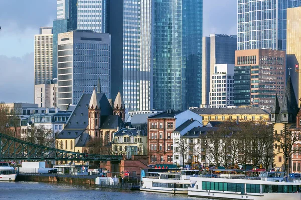 Vista Dique Main Cidade Velha Frankfurt Alemanha — Fotografia de Stock