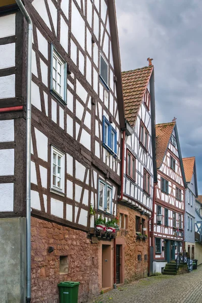 Calle Con Casas Históricas Madera Budingen Hesse Alemania —  Fotos de Stock