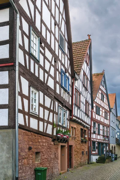 Calle Con Casas Históricas Madera Budingen Hesse Alemania — Foto de Stock