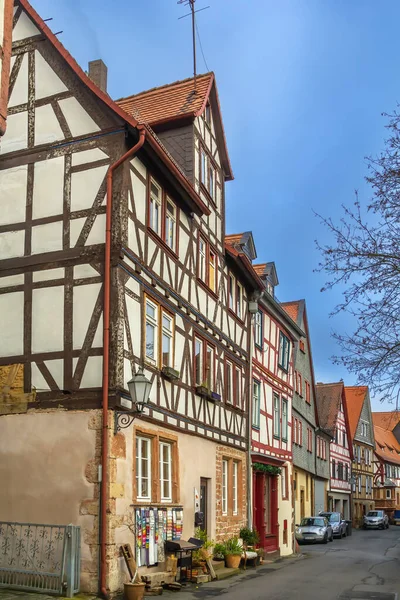 Straat Met Historische Vakwerkhuizen Budingen Hessen Duitsland — Stockfoto