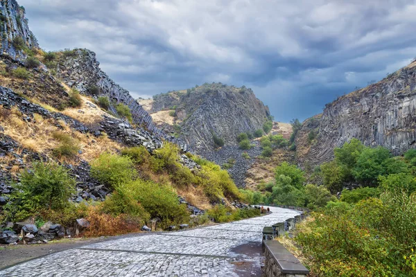 Čedičové Sloupy Garni Gorge Běžně Nazývané Symfonie Kamenů Arménie Stock Snímky