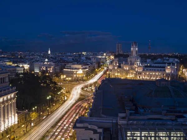 Vista nocturna de Madrid — Foto de Stock