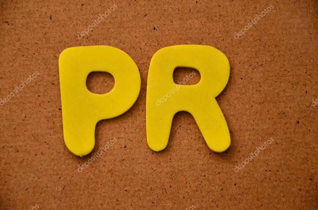 Word pr on a abstract background