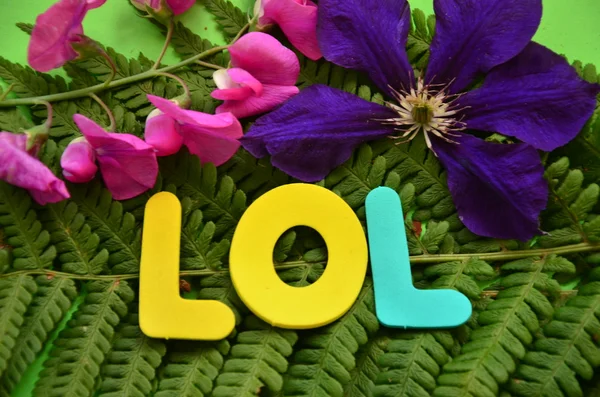 Słowo lol — Zdjęcie stockowe