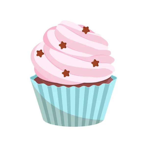 Cute Cupcake Chocolate Stars — Stock Vector