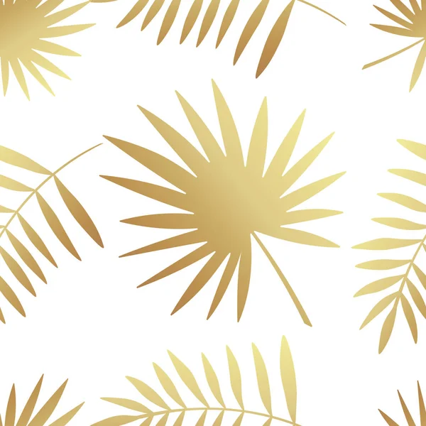 Modern altın tropik yapraklar pürüzsüz desen.
