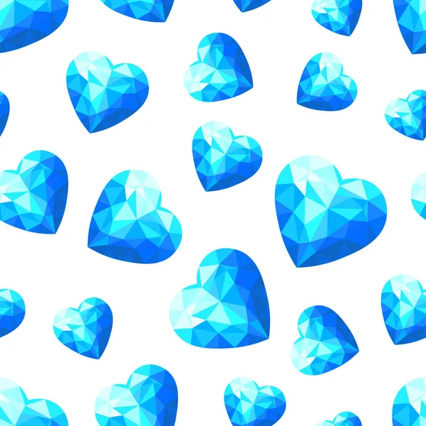 蓝晶心无缝图案 礼品盒 纺织品 网页的背景 — 图库矢量图片