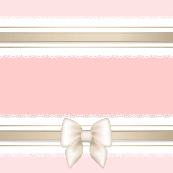 Beyaz dantel ve yay ile pembe arkaplan