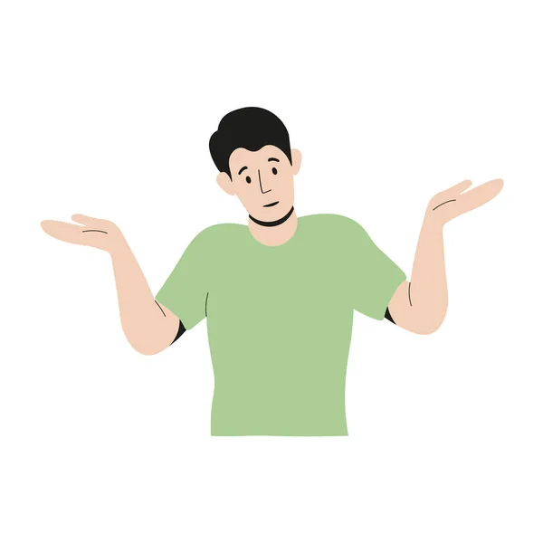 Şaşkınlık içindeki bir çocuk. Çizgi film tarzı. Vektör illüstrasyonu. 