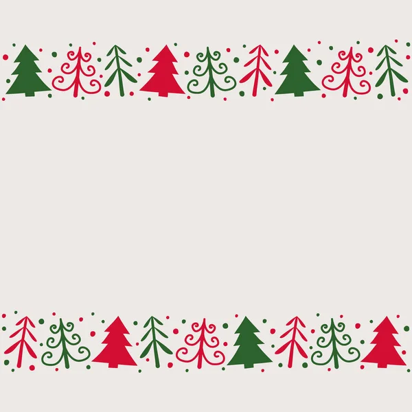 Arka Planda Kopyalanmış Noel Ağaçları Xmas Dekorasyonu Vektör — Stok Vektör