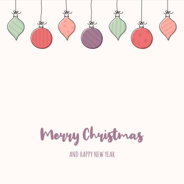 Arka planda dilekleri olan bir Noel topu. Xmas tebrik kartı. Vektör