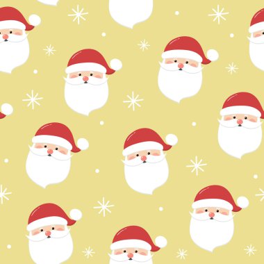 Noel Baba 'yla Noel deseni. Duvar kağıdı konsepti. Vektör