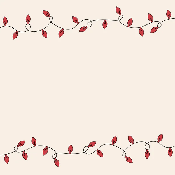 Порожня Картка Різдвяними Вогнями Концепція Різдва Векторні — стоковий вектор