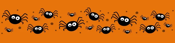 Μπάνερ Αστείες Αράχνες Απόκριες Διάνυσμα — Διανυσματικό Αρχείο