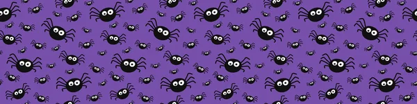 Смішний Банер Хелловін Павуками Безшовні Візерунки Векторні — стоковий вектор