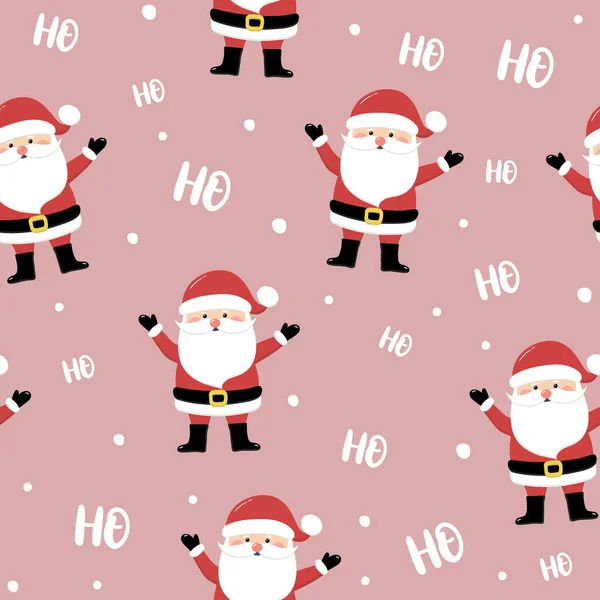 Design Seamless Pattern Funny Santa Claus Vector — Stock Vector